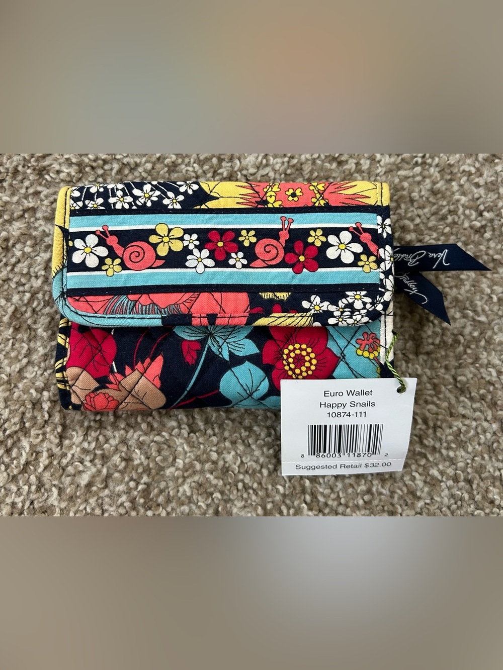Vera Bradley “Happy Snails” Euro Wallet (NWT)